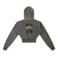 Vintage Washed Cropped Fleece Hoodie