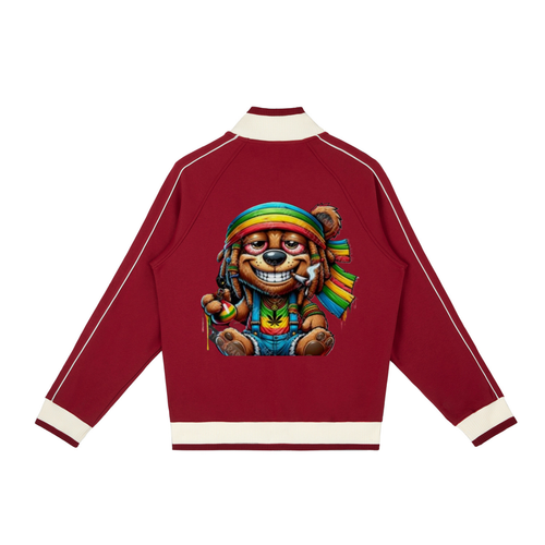 Color Block Raglan Sleeve Zip Track Jacket