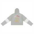 Women’s Cropped Lace-Panel Hoodie