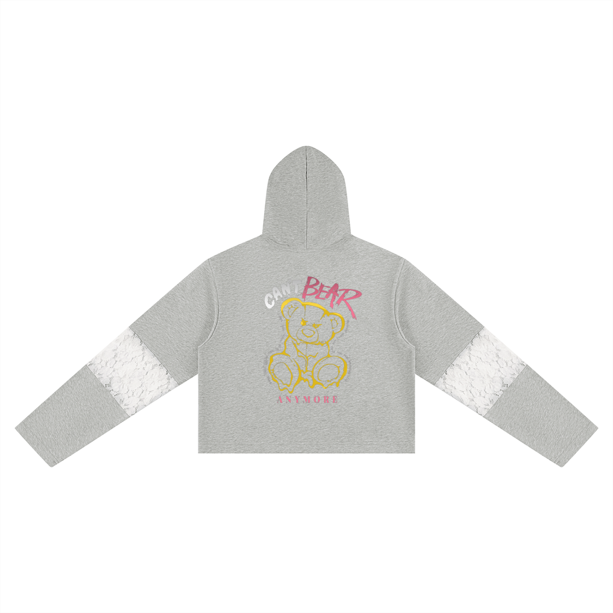 Women’s Cropped Lace-Panel Hoodie