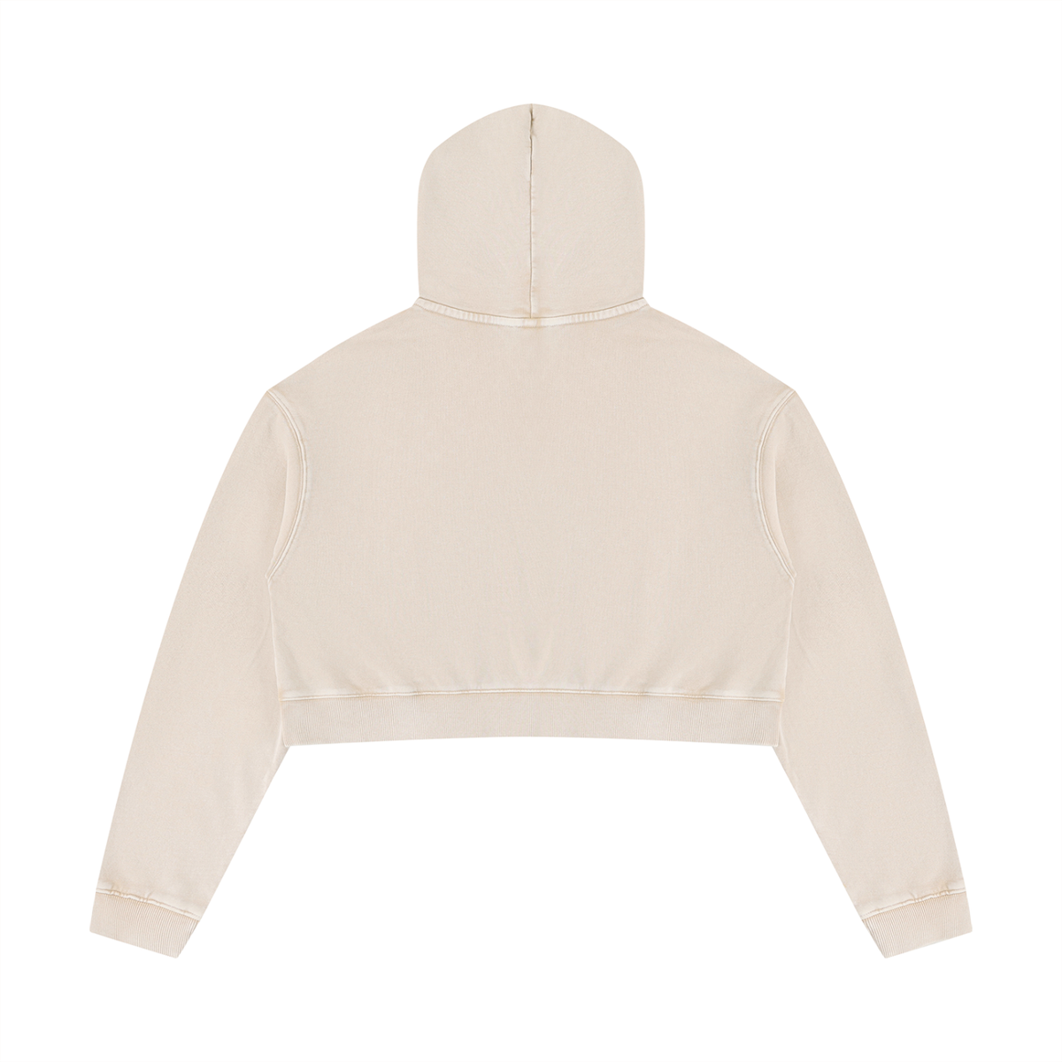 Sudadera corta con capucha para mujer, lavado mineral