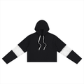 Sudadera corta con paneles de encaje para mujer