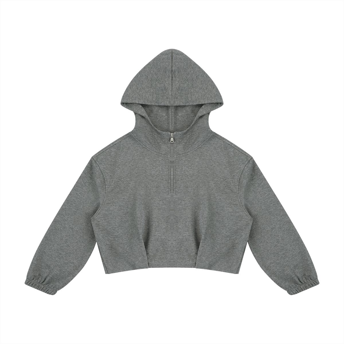 Sudadera con capucha y cierre de un cuarto, corte cuadrado, para mujer