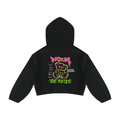 Sudadera con capucha y cremallera corta de corte cuadrado para mujer