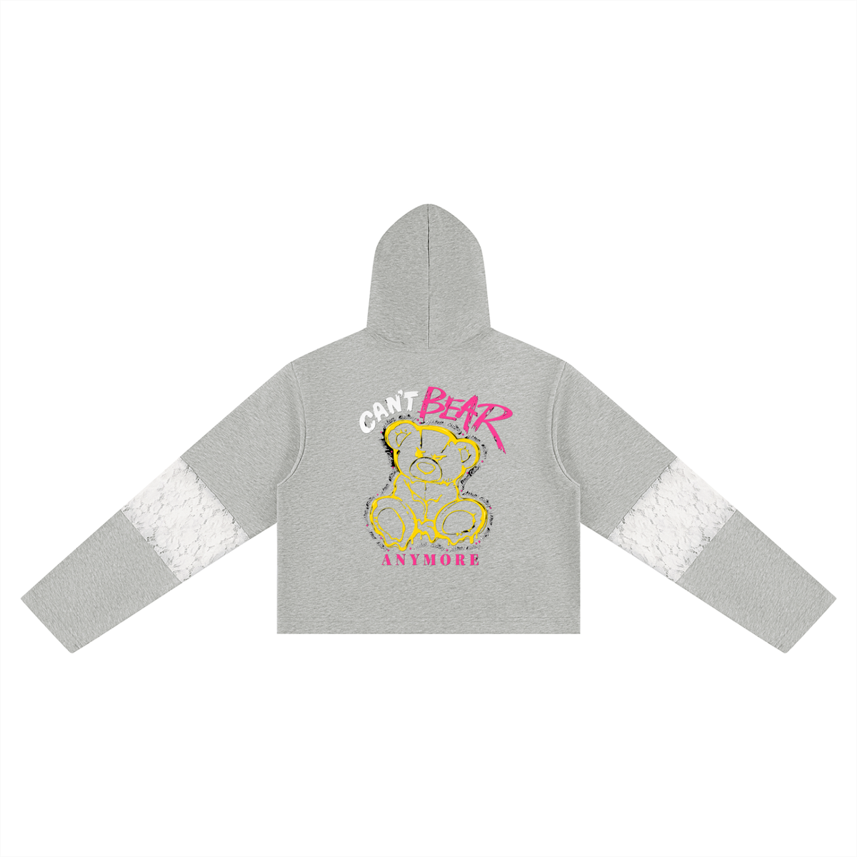 Sudadera con capucha y paneles de encaje para mujer