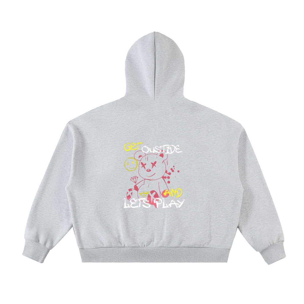 Fleeced Full-Zip Boxy Hoodie