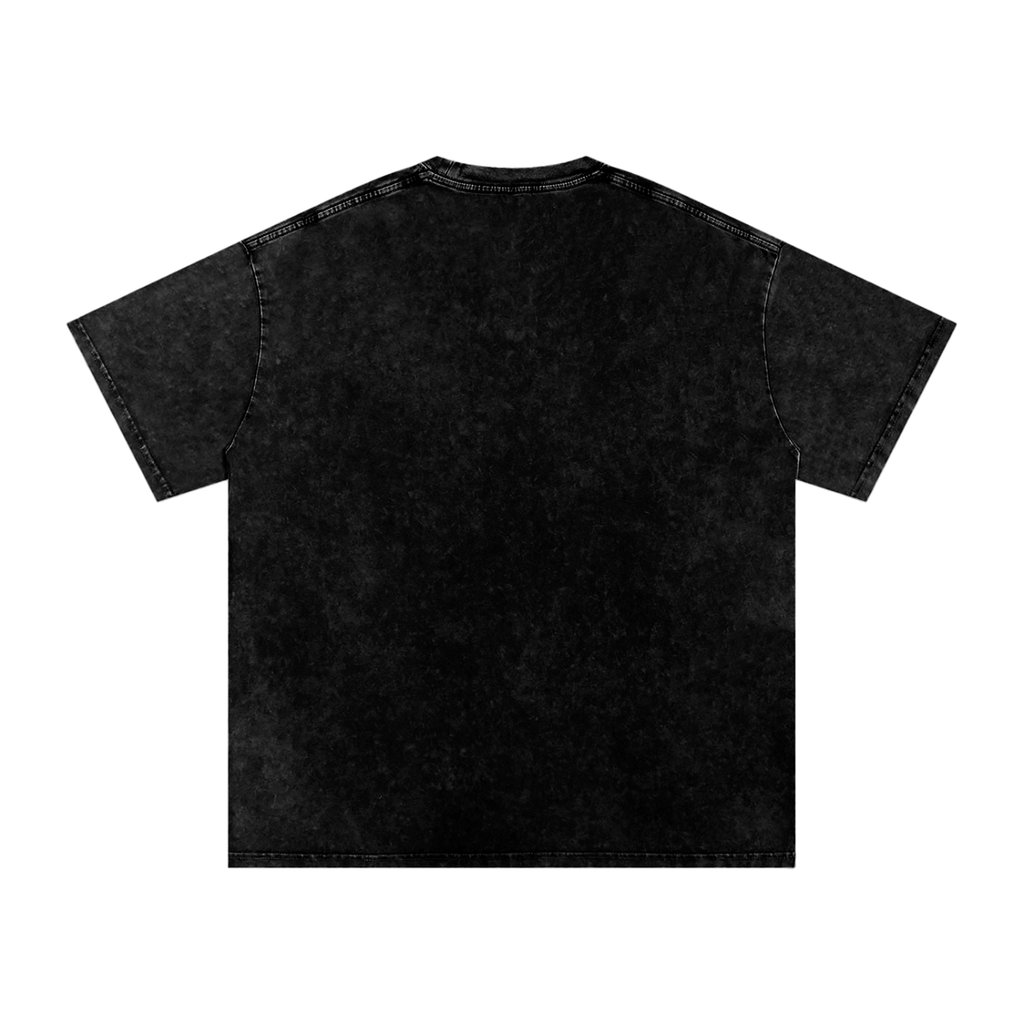 Camiseta de algodón extragrande lavada a la nieve