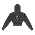 Vintage Washed Cropped Fleece Hoodie